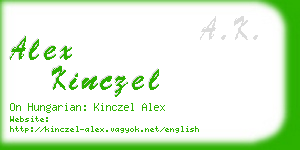 alex kinczel business card